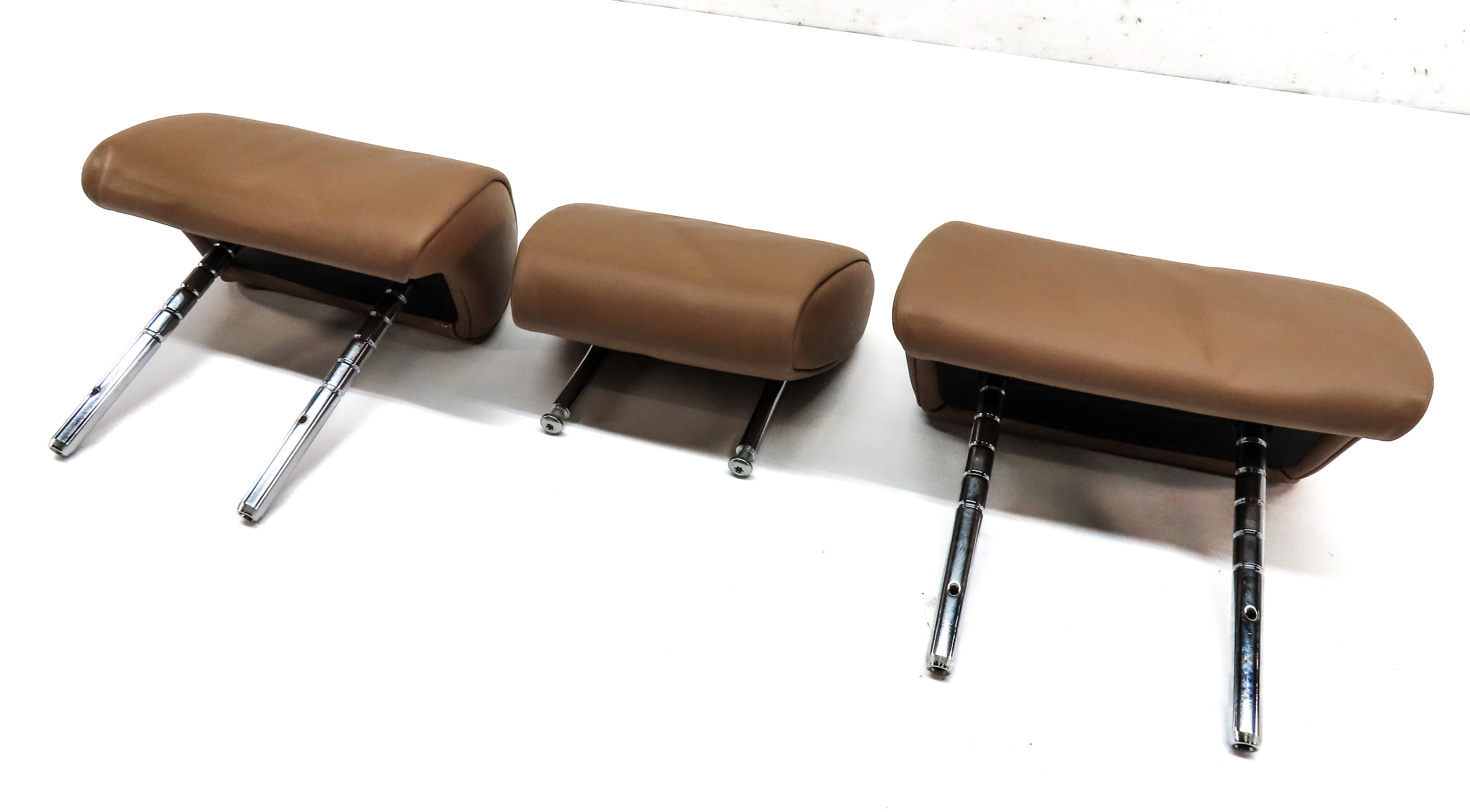 10-15 BMW 7 SERIES F01 F02 F04 REAR LEFT CENTER RIGHT SEAT HEADREST SET/3(BROWN) — exact item pictured